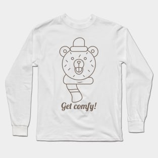 Cartoon bear in a hat Long Sleeve T-Shirt